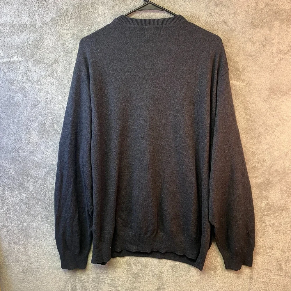 Dockers Mens Sweater 3XLT Black Argyle Crewneck Acrylic Big Tall